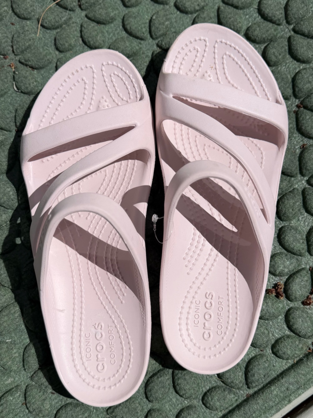 CROCS Women's Sz 9 Light Pink Dual-Strap Slide Sandals